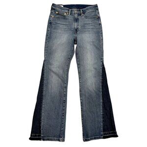 Gap 70s Flare High Rise Jeans 6R Denim Retro Style Two Tone Womens